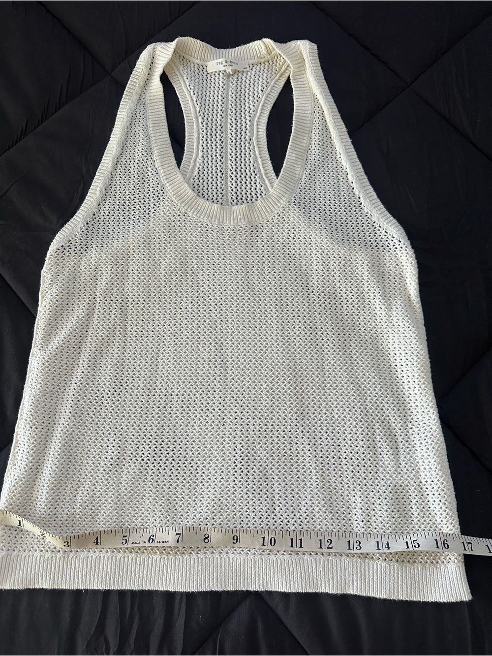 rag & bone Cream Open-Knit Racerback Tank - Picture 4 of 5